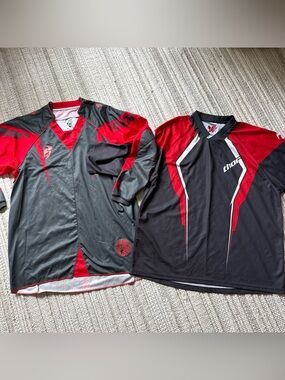 2 Thor Core Motocross Jersey Shirt Mens XL Gray Red Off Road MX ATV Racing Gear